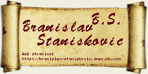 Branislav Stanišković vizit kartica